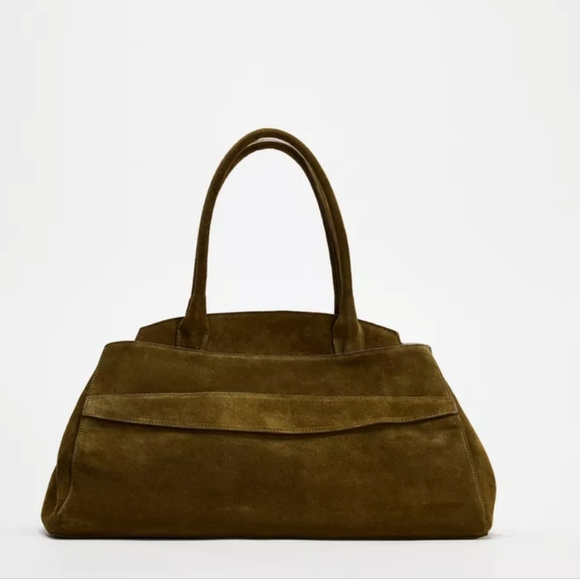 NWT Zara Split Leather Suede Shoulder Bag - Picture 2 of 7